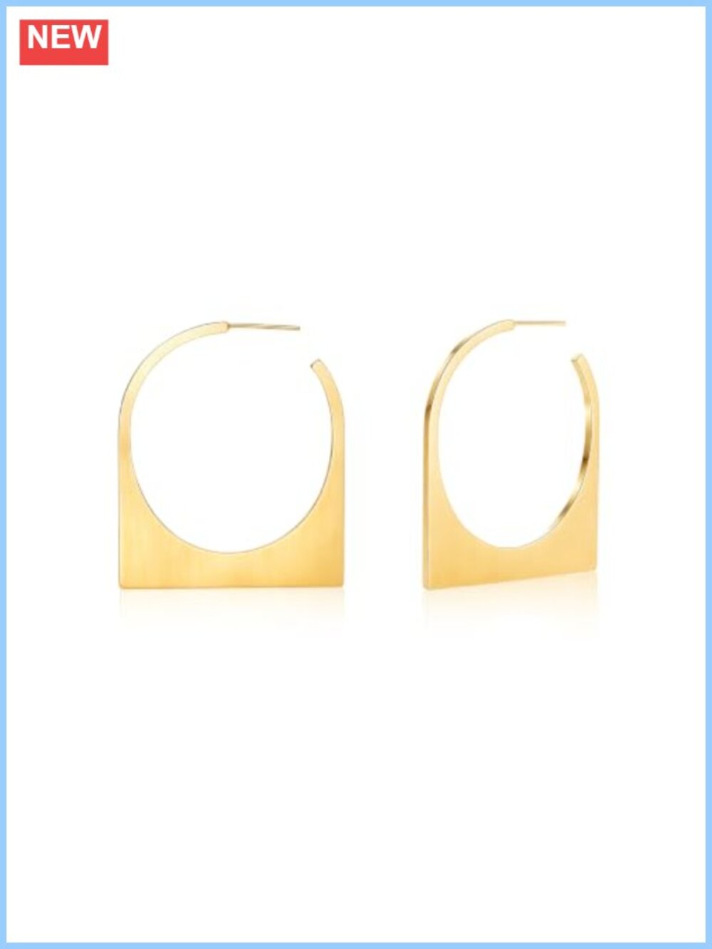 14K Gold Plated Geometric Square Hoop Earrings Women Statement